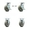 Service Caster 6 Inch Thermoplastic Rubber Caster Set with 2 Brakes/Swivel Lock 2 Rigid SCC SCC-30CS620-TPRBF-TLB-BSL-2-R-2 - alternate 1